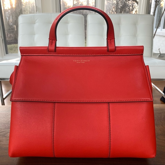 Tory Burch Block T Satchel, Samba Samba Red